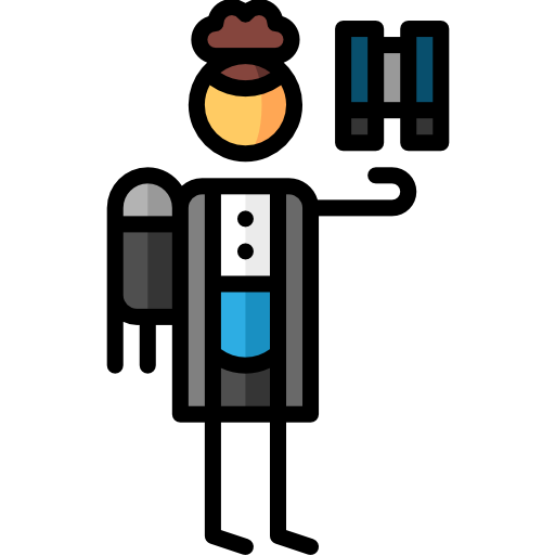 detektiv Puppet Characters Lineal Color icon