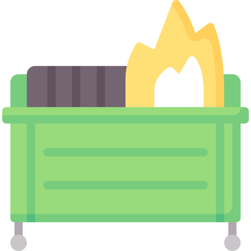 Dumpster fire Special Flat icon