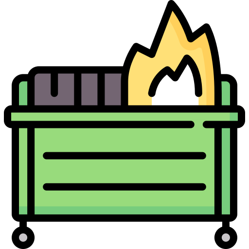 Dumpster fire Special Lineal color icon