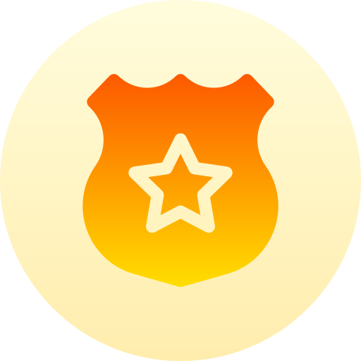 Police shield Basic Gradient Circular icon