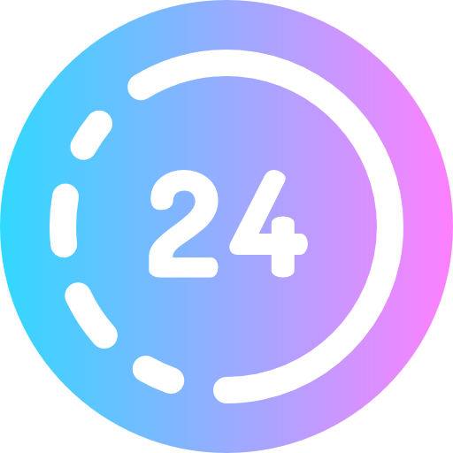 24 ore Super Basic Rounded Circular icona