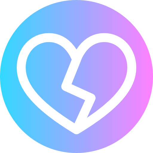 Broken heart Super Basic Rounded Circular icon