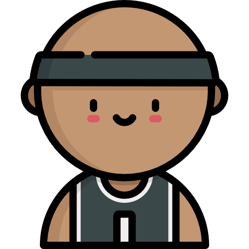 Баскетболист Kawaii Lineal color иконка
