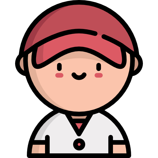 野球選手 Kawaii Lineal color icon