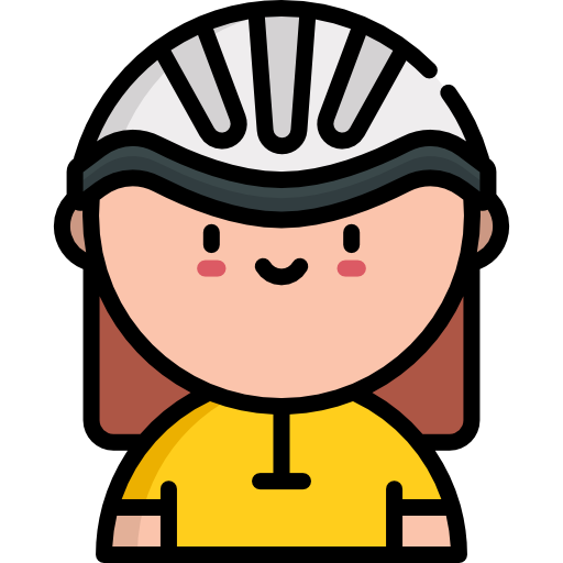ciclista Kawaii Lineal color icona