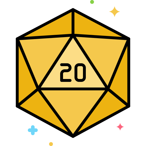 d20 Flaticons Lineal Color icon