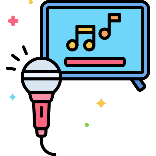 karaoke Flaticons Lineal Color ikona
