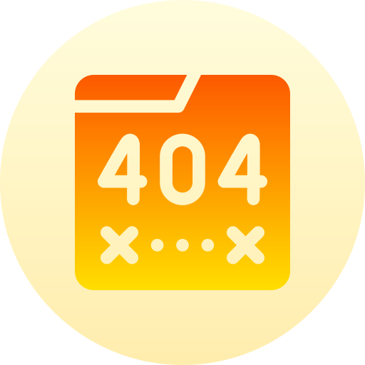 błąd 404 Basic Gradient Circular ikona