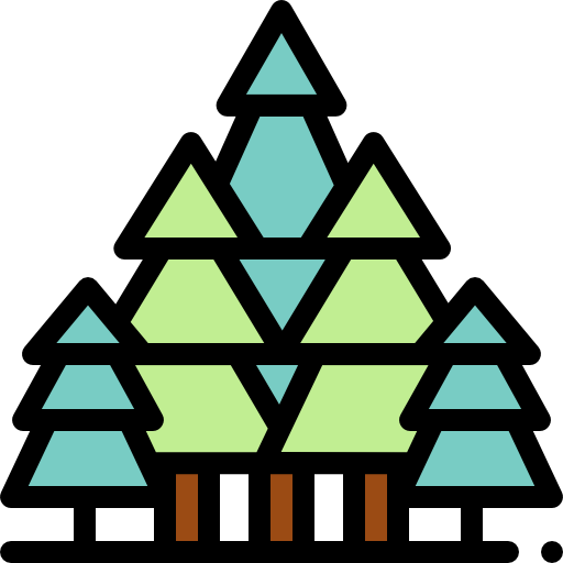 숲 Detailed Rounded Lineal color icon