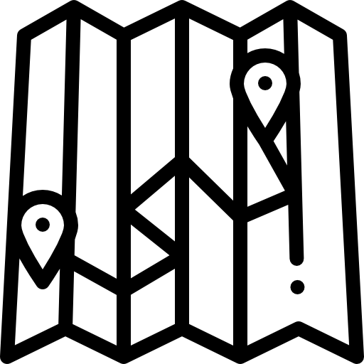 mapa Detailed Rounded Lineal ikona