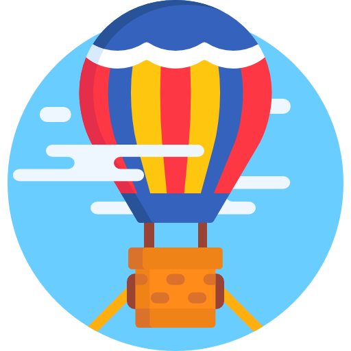 balon na gorące powietrze Detailed Flat Circular Flat ikona