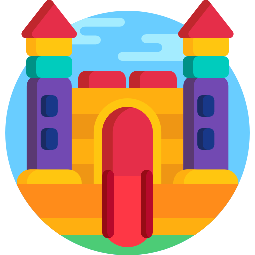 Inflatable castle Detailed Flat Circular Flat icon