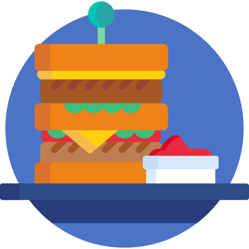 sandwich Detailed Flat Circular Flat icoon