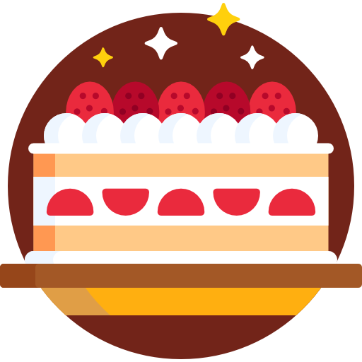 Strawberry cake Detailed Flat Circular Flat icon