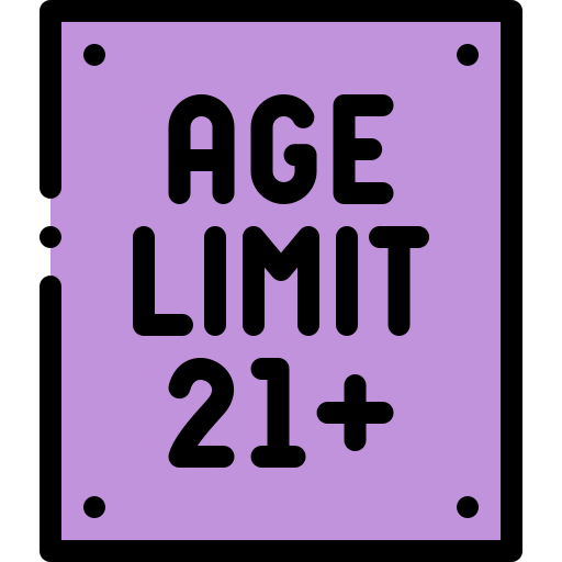 restricción de edad Detailed Rounded Lineal color icono