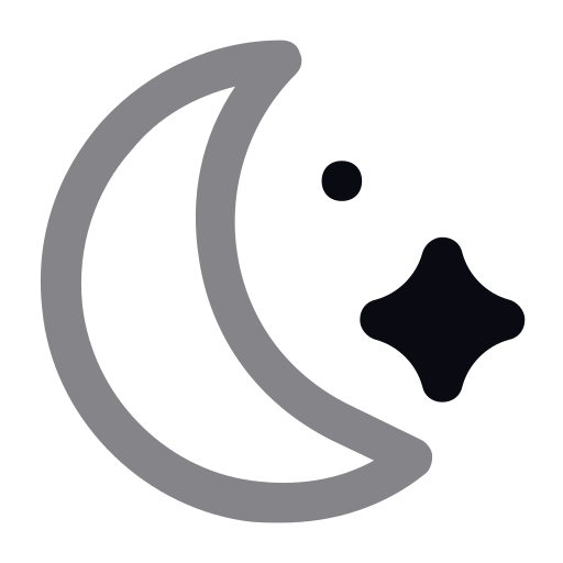 Moon and stars Generic color outline icon