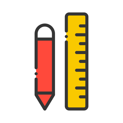 Pencil and ruler Generic color lineal-color icon