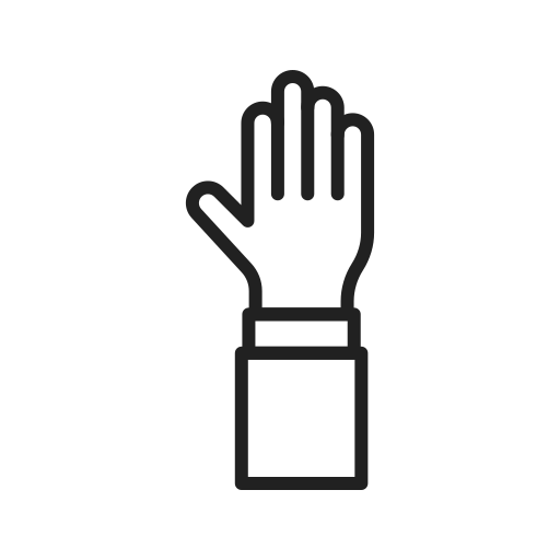 手を上げる Generic black outline icon