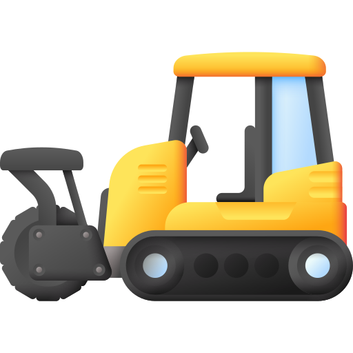 mulcher-bulldozer 3D Color icoon