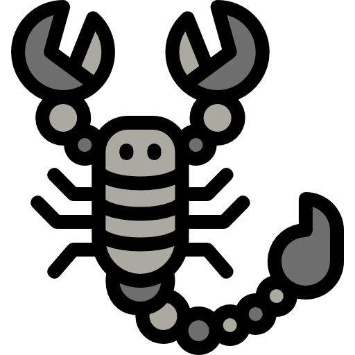 skorpion Detailed Rounded Lineal color ikona