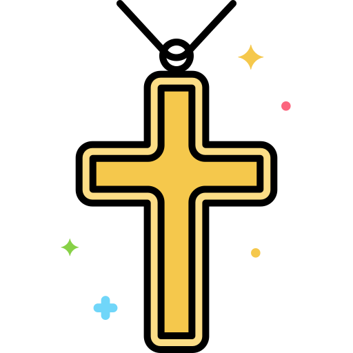 krzyż chrześcijański Flaticons Lineal Color ikona