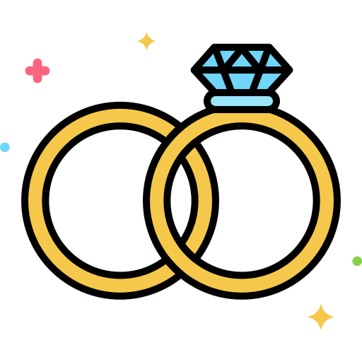anello di fidanzamento Flaticons Lineal Color icona