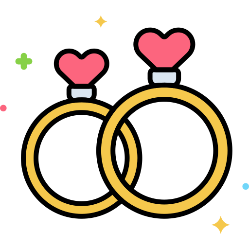 anillo de bodas Flaticons Lineal Color icono