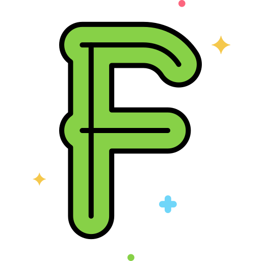 litera f Flaticons Lineal Color ikona
