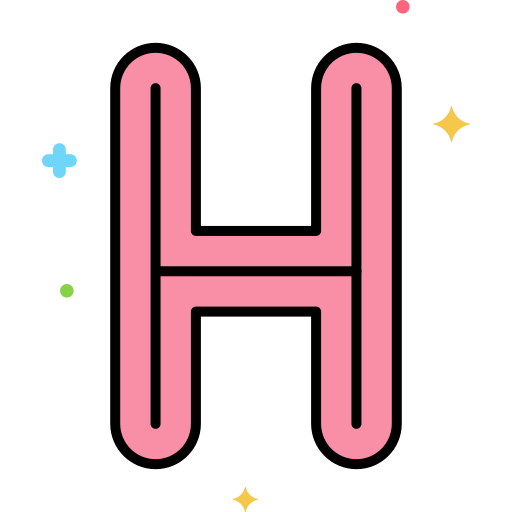 litera h Flaticons Lineal Color ikona
