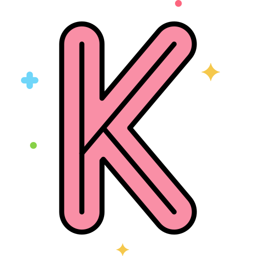 letra k Flaticons Lineal Color icono