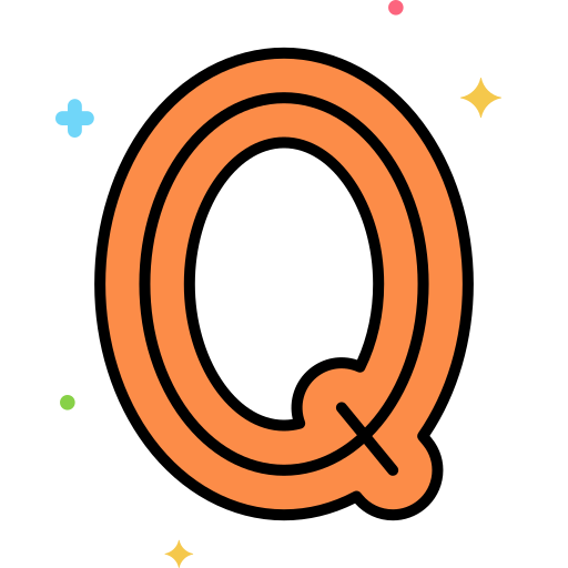 litera q Flaticons Lineal Color ikona
