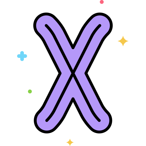 Letter x Flaticons Lineal Color icon