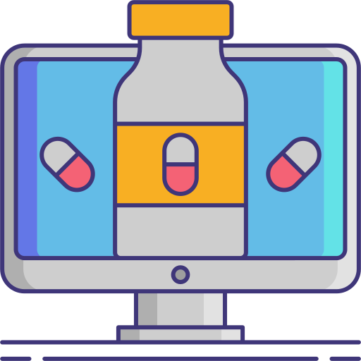 farmacia en línea Flaticons Lineal Color icono