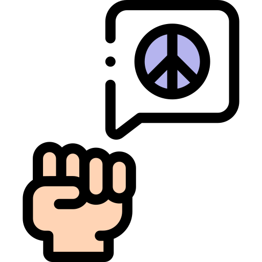 평화 Detailed Rounded Lineal color icon