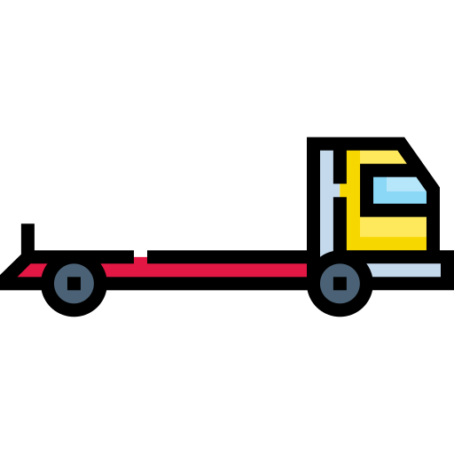 ciężarówka z platformą Detailed Straight Lineal color ikona