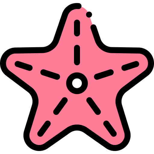 estrella de mar Detailed Rounded Lineal color icono