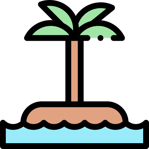 섬 Detailed Rounded Lineal color icon