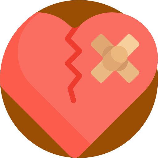 Broken heart Detailed Flat Circular Flat icon
