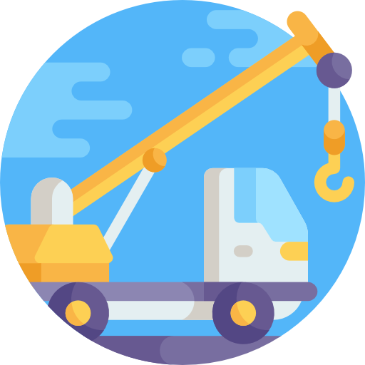 Crane truck Detailed Flat Circular Flat icon