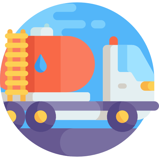 camión cisterna Detailed Flat Circular Flat icono