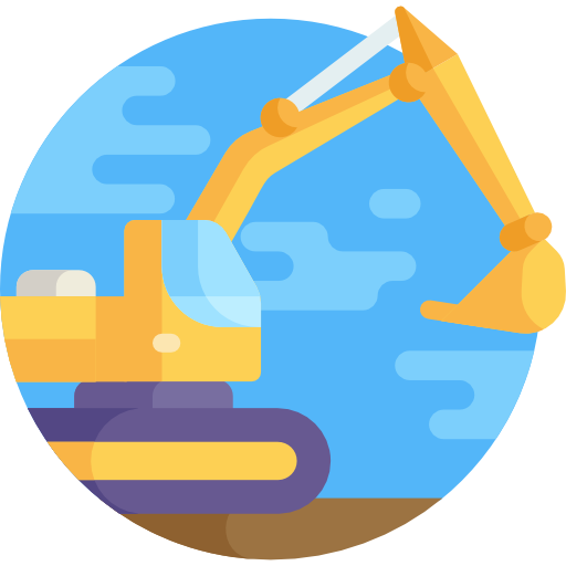 Excavator Detailed Flat Circular Flat icon