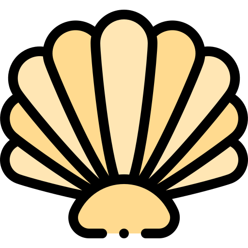 Scallop Detailed Rounded Lineal color icon