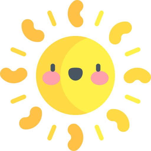 Солнце Kawaii Flat иконка