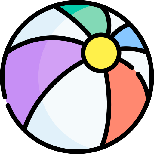 pelota de playa Kawaii Lineal color icono