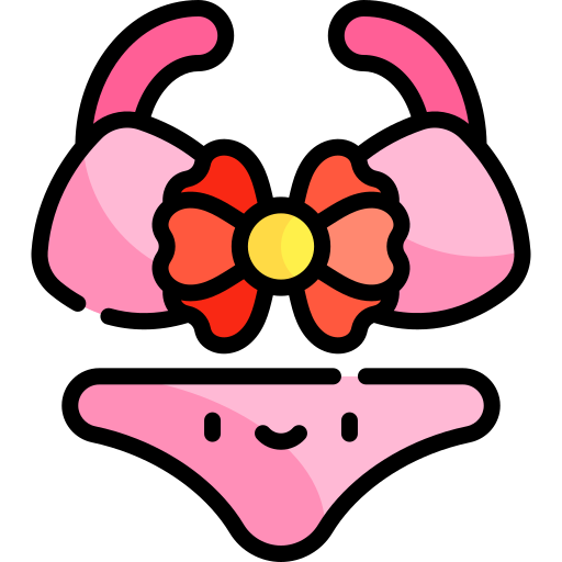 bikini Kawaii Lineal color icono