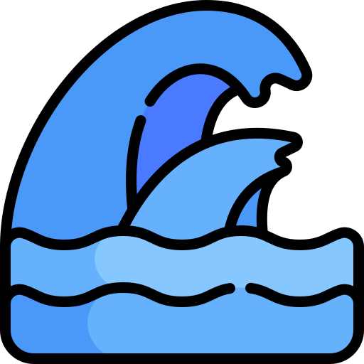 Wave Kawaii Lineal color icon