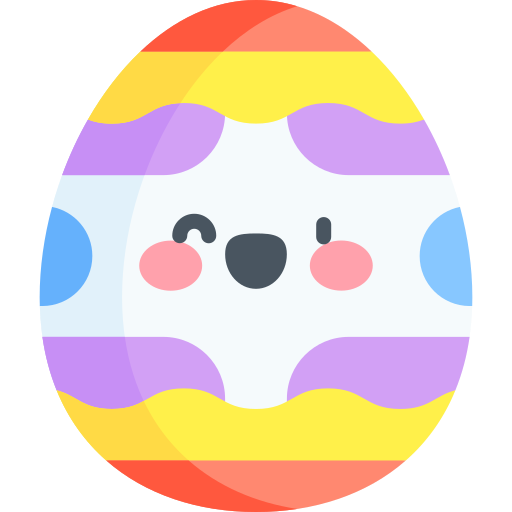 Easter egg Kawaii Flat icon
