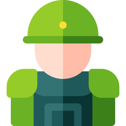 soldaat Basic Rounded Flat icoon