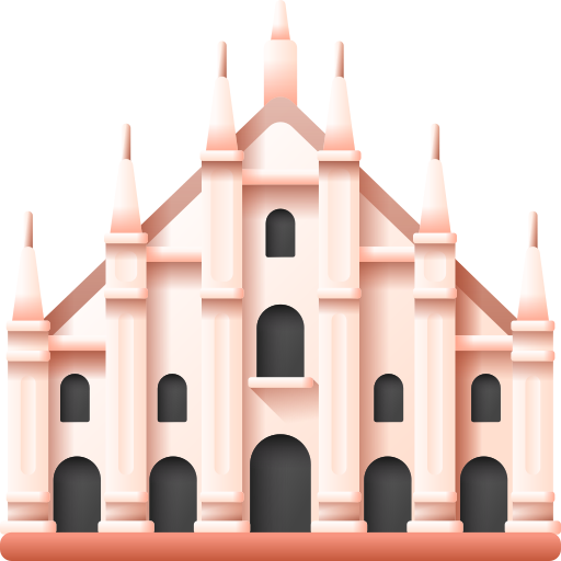 catedral 3D Color icono