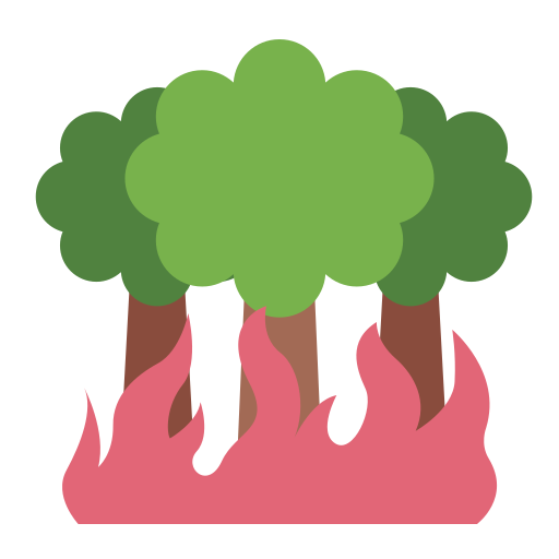 pożar lasu Generic color fill ikona